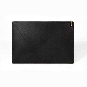 Black Cream Laptop and Ipad Pro Laptop Sleeve | MacBook Folio 13" 15" | Leather Case | Premium Black Genuine Saffiano Leather Ipad Laptop Sleeve Case Cover